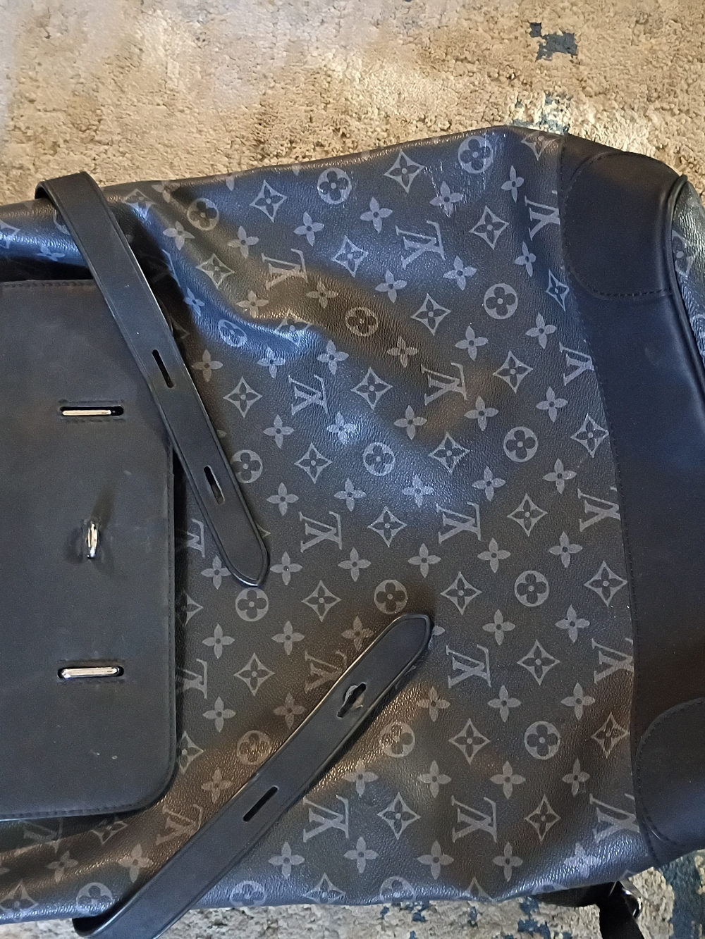 Louis Vuitton Black and Gray Monogram Backpack